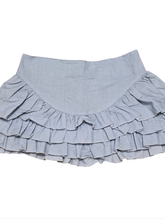 shake shake Dresses & Skirts - ShakeShake asian brand denim looking ruffled layered miniskirt
